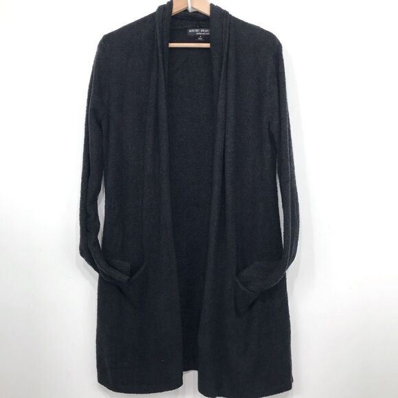 Barefoot Dreams Black Bamboo Chic Lite Cozy Ultra Soft Knit Cardigan Sweater - Picture 2 of 14